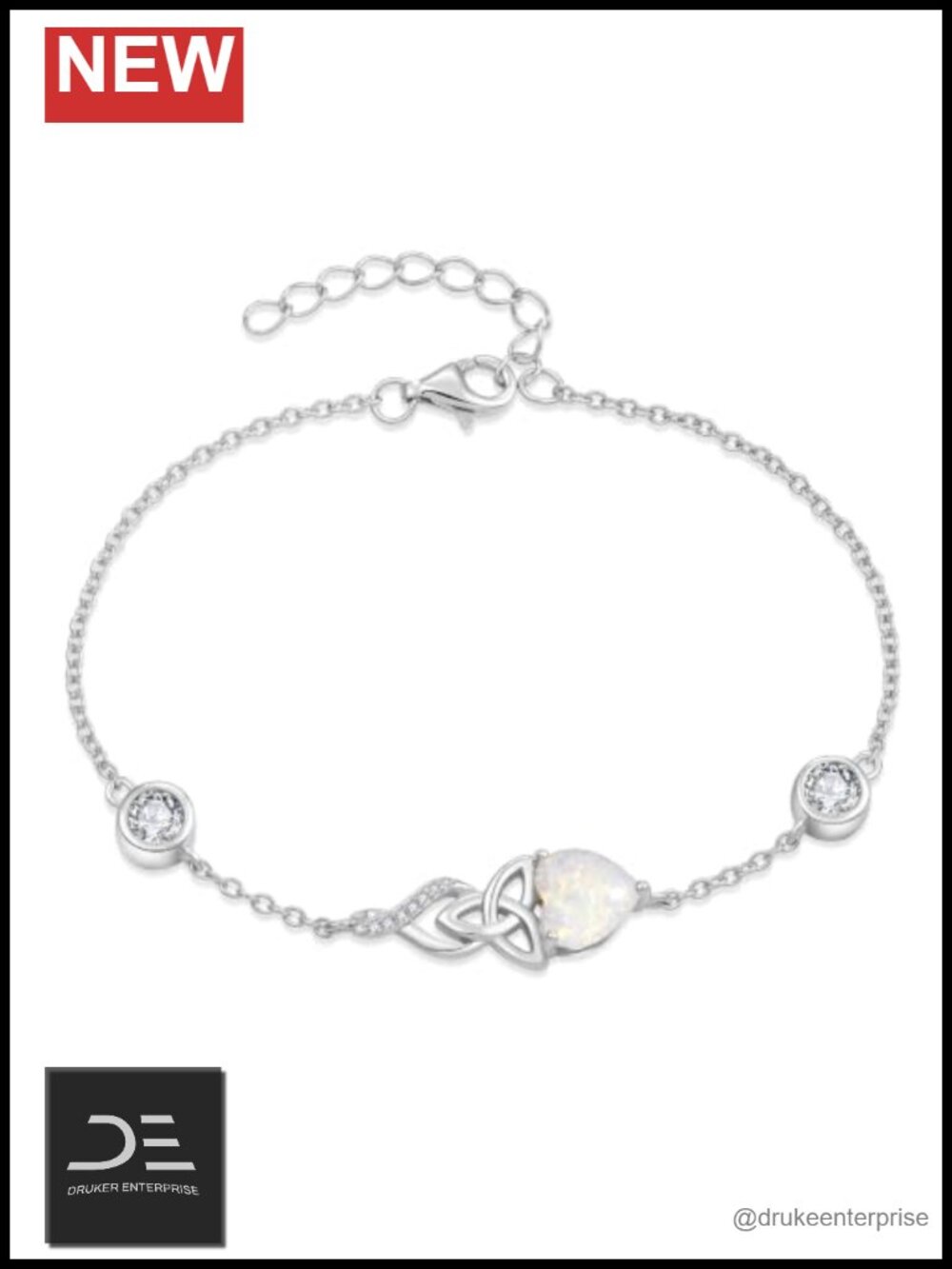 925 Sterling Silver Celtic Knot Infinity Bracelet